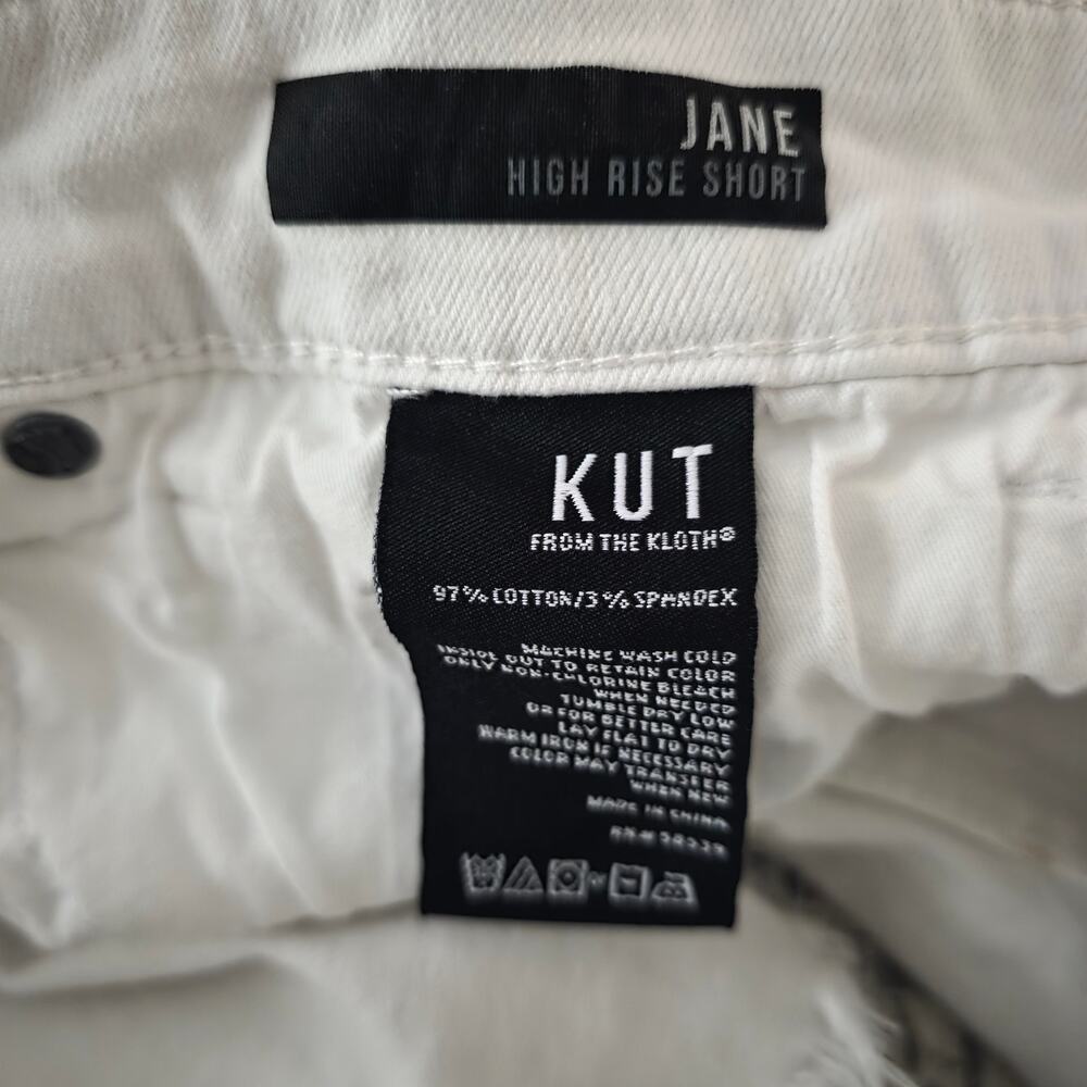 Kut From the Kloth "Jane" White High-rise Shorts Size 12 - Picture 3 of 9